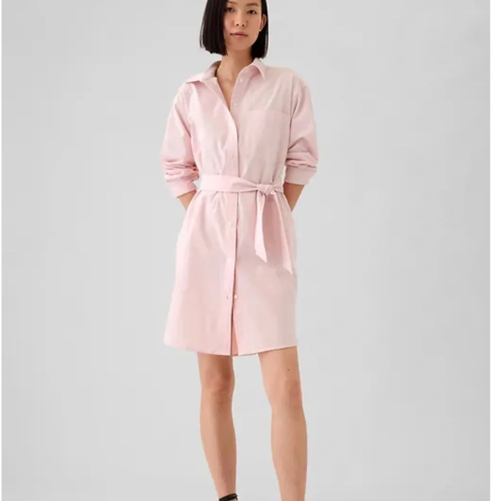 GAP Oxford Pink Belted Shirt Dress Size Tall Large - Picture 1 of 2